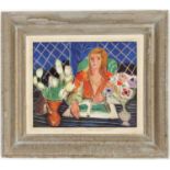 HENRI MATISSE, off set lithograph, signed in the plate, Femme Assise, French vintage frame. 21cm x