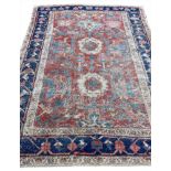 ANTIQUE HERIZ RUG, 190cm x 140cm.