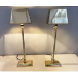 LIBRARY LAMPS, pair, 60cm H x 18cm W x 13cm D, gilt metal.