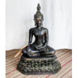 SEATED BUDDHA, cast bronze, 45cm H.