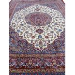 FINE SIGNED HEREKE CARPET, 270cm x 210cm.