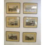 PRINTS, a set of six, 19th century Illustrated London News, famous London landmarks, 50cm W.