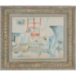 PABLO PICASSO, Family at supper, pochoir, ed 500. (Subject to ARR - see Buyers Conditions) 32cm x