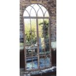 ARCHITECTURAL GARDEN MIRROR, 180cm H x 75cm, gated design.