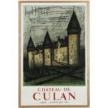 BERNARD BUFFET, Chateau de culan, signed in the plate, lithographic poster, printed by Mourlot. 83cm
