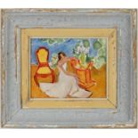 HENRI MATISSE, off set lithograph, signed in the plate, Femme Assise, blue French vintage frame.