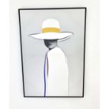 CONTEMPORARY SCHOOL FASHION PRINT, 140cm H x 100cm W, print on canvas, framed.