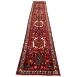 PERSIAN KARAJA RUNNER, 395cm x 75cm.