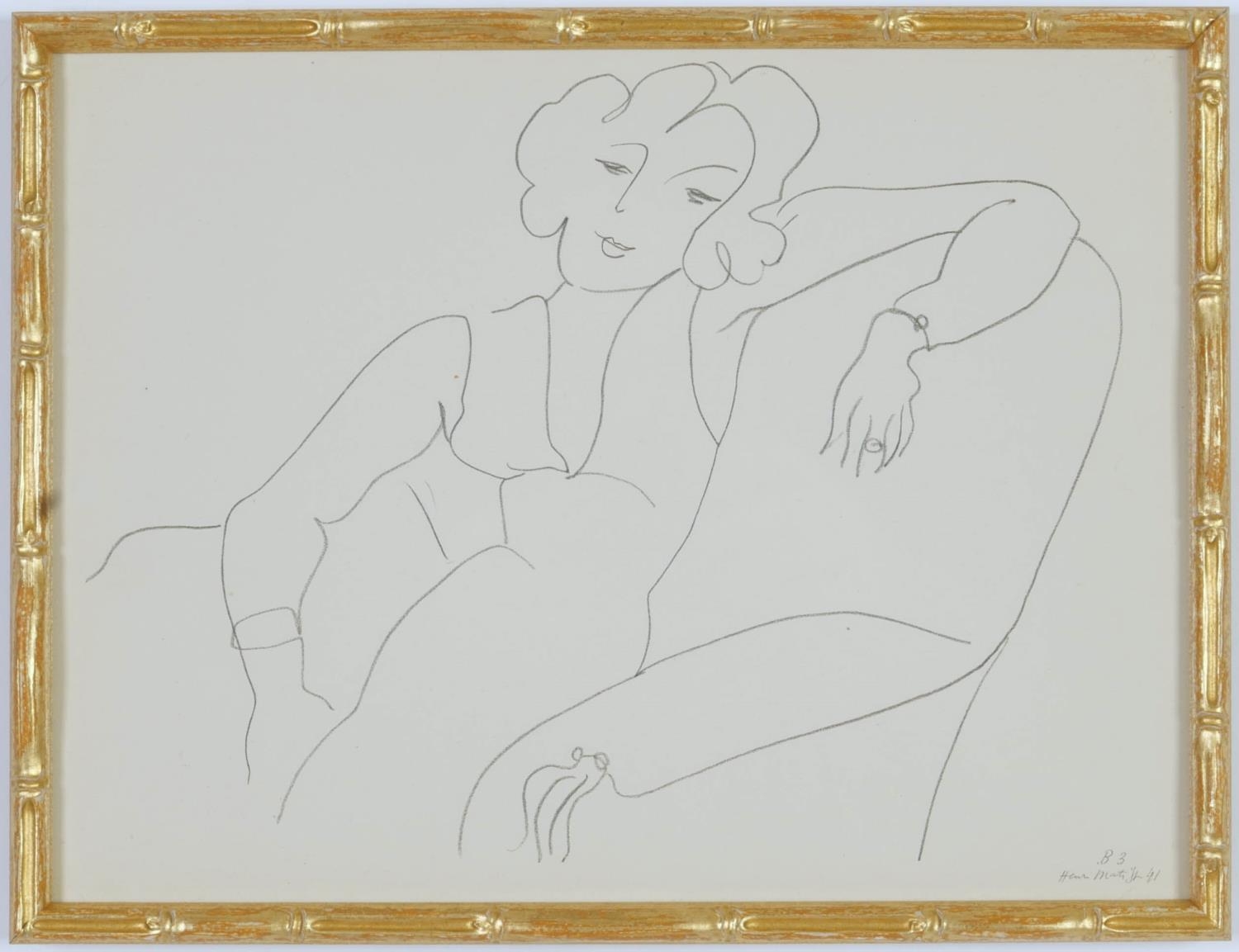 HENRI MATISSE, collotype B3, edition 950, suite Themes and Variations 1943, printed by Martin