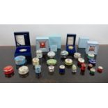 HALCYON DAYS ENAMEL PILL AND PATCH BOXES, various four in boxes. (25)