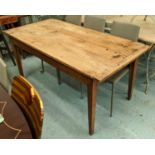 FARMHOUSE TABLE, 80cm D x 74cm H x 164cm L, 19th century French pine and oak with single side