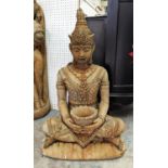 SEATED BUDDAH WITH OFFERING BOWL, composite stone, 81cm H, approx.