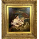 JOSEPH CLARK (1834-1926) 'Miriam and Moses', oil on canvas, 61cm x 51cm, framed.