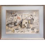DANY LARTIQUE (1921-2017) 'Fiesta', water colour, 29cm x 39cm, signed, framed.