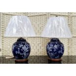 LAUREN RALPH LAUREN HOME TABLE LAMPS, a pair, ceramic, 58cm H, with shades.