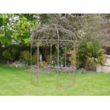 ARCHITECTURAL GARDEN PERGOLA, 300cm H x 225cm diam, Regency design, oxidised metal.