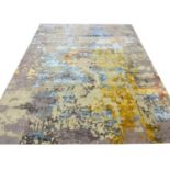 FINE CONTEMPORARY ABSTRACT WOOL AND BAMBOO SILK CARPET, 309cm x 246cm.