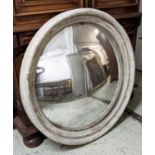 CONVEX MIRROR, 122cm D by Paulo Moschino in a distressed finish.