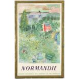 RAOUL DUFY, Normandie, lithographic poster, printed for French Railways SNCF in 1954, verdigris