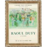 RAOUL DUFY, Galerie Petrides, 40 courses, lithographic poster 1969, printed by Mourlot, vintage
