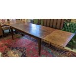 REFECTORY TABLE, 214cm L x 95cm D, with draw leaves to each end, each 61cm L.
