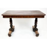 GILLOWS LIBRARY TABLE, 74cm H x 123cm x 70cm, George IV mahogany, circa 1825 with two drawers on