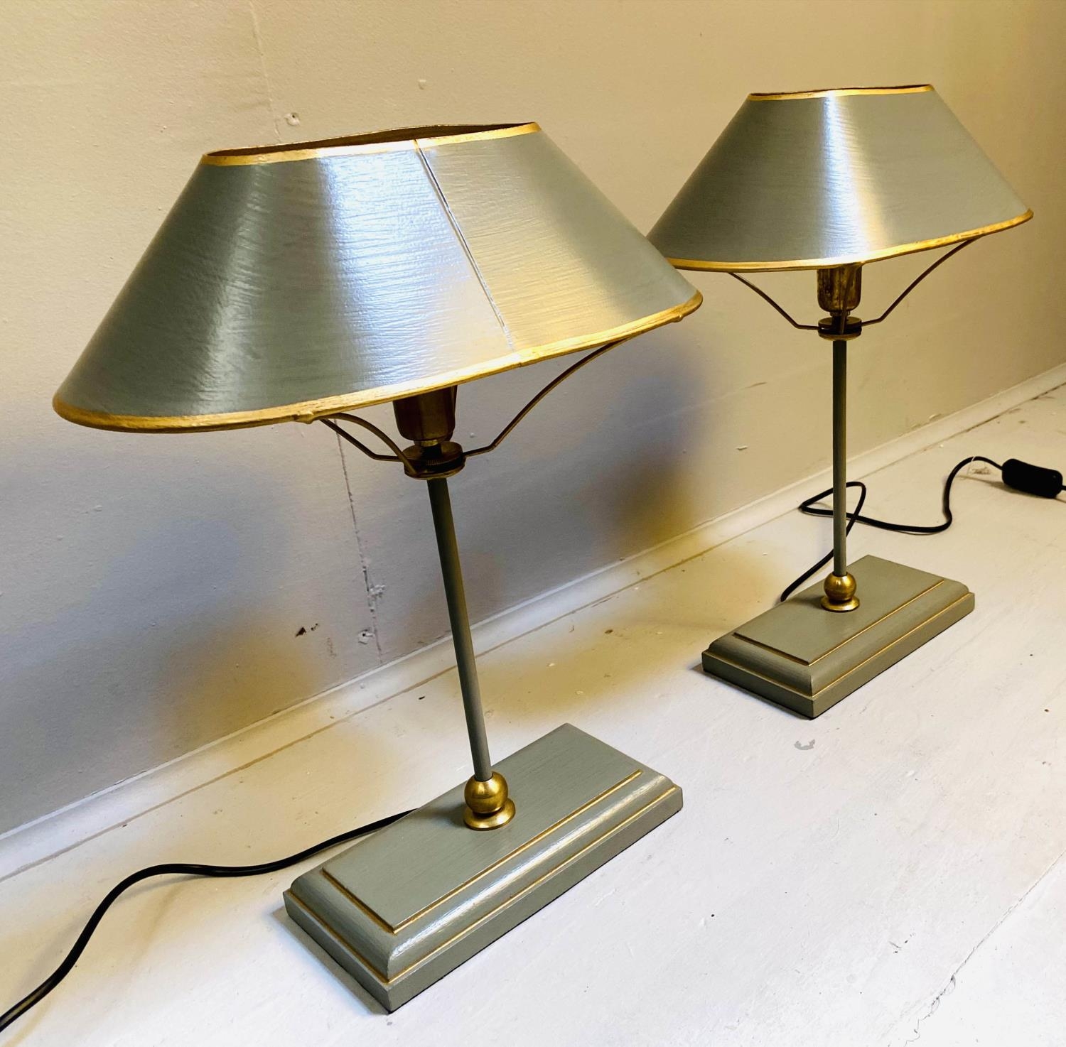 BOUILLOTTE STYLE TABLE LAMPS, a pair, 42cm x 31cm x 20cm. - Image 4 of 4