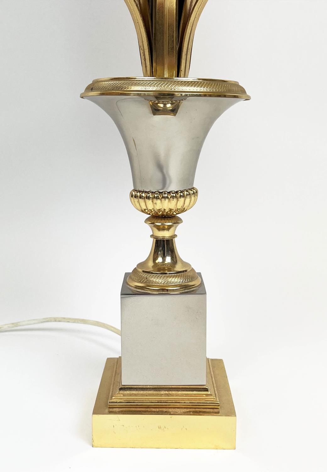 ATTRIBUTED TO MAISON CHARLES TABLE LAMP, French circa 1965, ormolu with original marbled shade, 75cm - Image 3 of 6