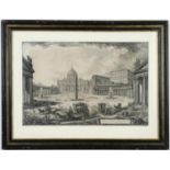 GIOVANNI B PIRANESI, Veduta della Gran Piazza e Basilica di S Pietro, suite Veduta di Roma,