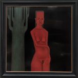 TRUONG LUONG (B.1957), 'Nude figure study', lacquer on board, 120cm x 120cm, signed and dated,