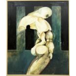 GREGORY DAVIES (B.1947), 'Figure study', oil on board, 77cm x 61cm, signed and dated, 1973, framed.