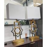 TRACEY BOYD TABLE LAMPS, a pair, with shades, each 30cm x 60cm H. (2)
