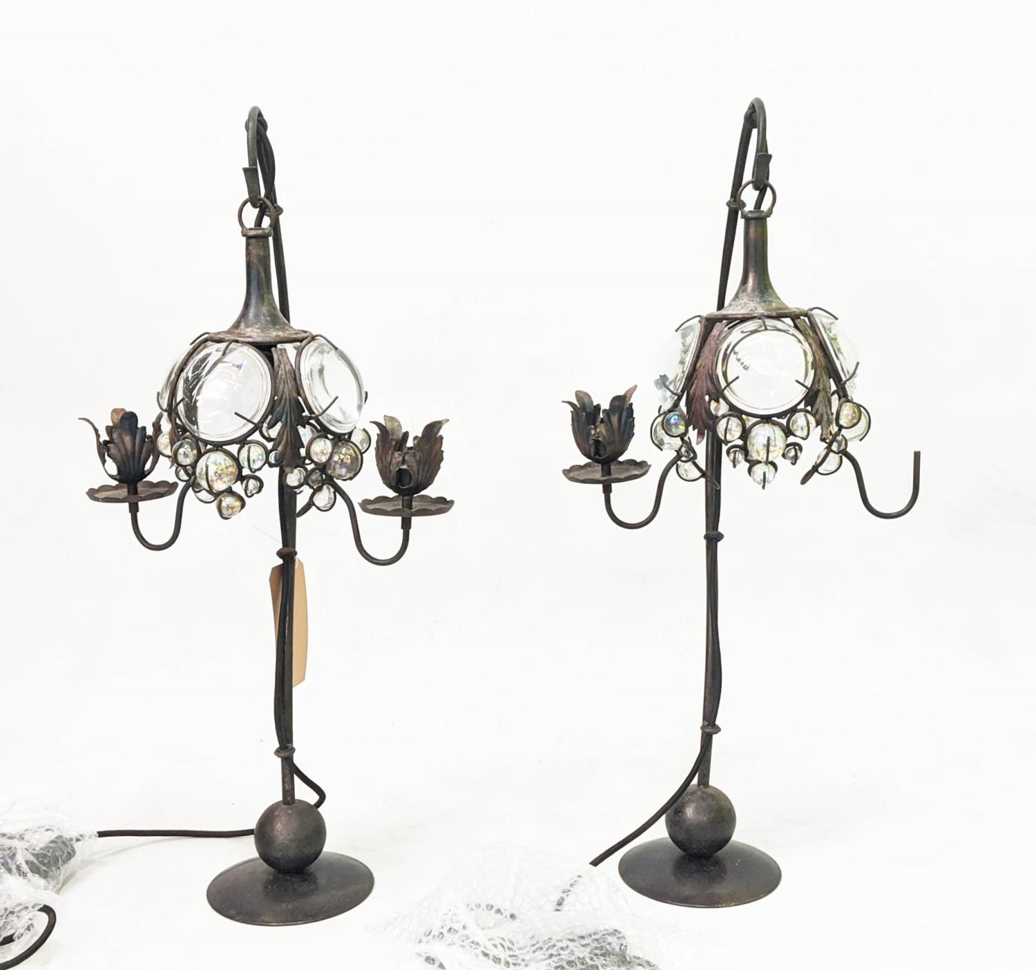 ATTRIBUTED TO MARK BRAZIER JONES SERA TABLE LAMPS, 77cm H. (2)