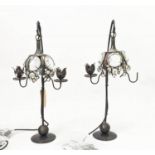 ATTRIBUTED TO MARK BRAZIER JONES SERA TABLE LAMPS, 77cm H. (2)