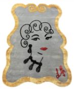 THE RUG COMPANY 'GLAMOUR GIRL' RUG, 186cm x 124cm, designed by Lulu Guinness, wool and silk.