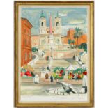 YVES BRAYER, The Spanish Steps, handsigned lithograph, artist proof, vintage frame, 67cm x 58cm. (