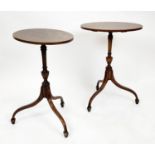 LAMP TABLES, 57cm H x 42cm x 32cm, a pair, George III style mahogany, each with oval crossbanded