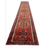 PERSIAN KARAJA LONG RUNNER, 480cm x 77cm.