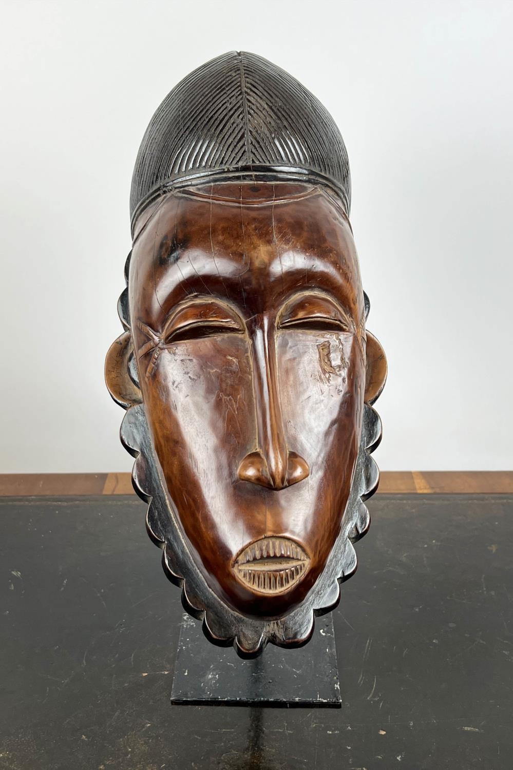 BAOULE MASK, Ivory Coast. 45cm H including stand.