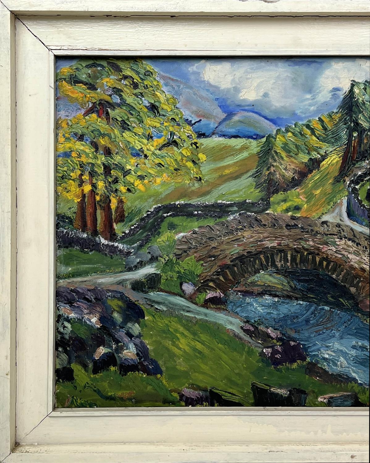 MID 20TH CENTURY BRITISH SCHOOL, 'Ashness Bridge, Lake District', oil on canvas, 50cm x 60cm, - Bild 2 aus 5