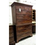CHEST ON CHEST, 107cm W x 54cm D x 186cm H, George III mahogany with a brushing slide and eight
