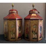 TOLEWARE STYLE TABLE LAMPS, a pair, 53cm H approx. (2)