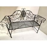 GARDEN BENCH, 150cm W, Regency style, painted metal.