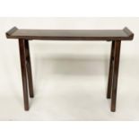 ALTAR TABLE/CONSOLE, antique Chinese elm of simple form, rectangular with stretchered stile
