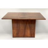 ART DECO TABLE, figured walnut of drop flap rectangular form, 124cm x 84cm x 76cm H extended.