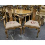 DINING CHAIRS, a set of eight, circa 1920, walnut and simulated walnut including two armchairs