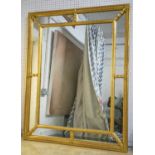 WALL MIRROR, 107cm x 86cm, gilt framed with antiqued marginal plates.