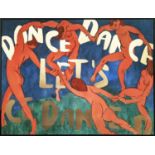 AFTER HENRI MATISSE, 'Let's dance', gilt and giclée on canvas, 97cm x 137cm, framed.