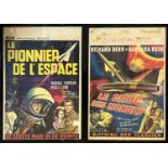 BELGIAN ORIGINAL SCIFI MOVIE POSTERS, 'First man into space' and 'When words collide', circa 1950's,