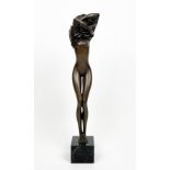 BRONZE NUDE SCULPTURE, 392/1000 with Venturi Arte foundary mark, indistinctly signed, on